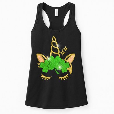 Unicorn Face St. Patrick's Day Womens Tank Top