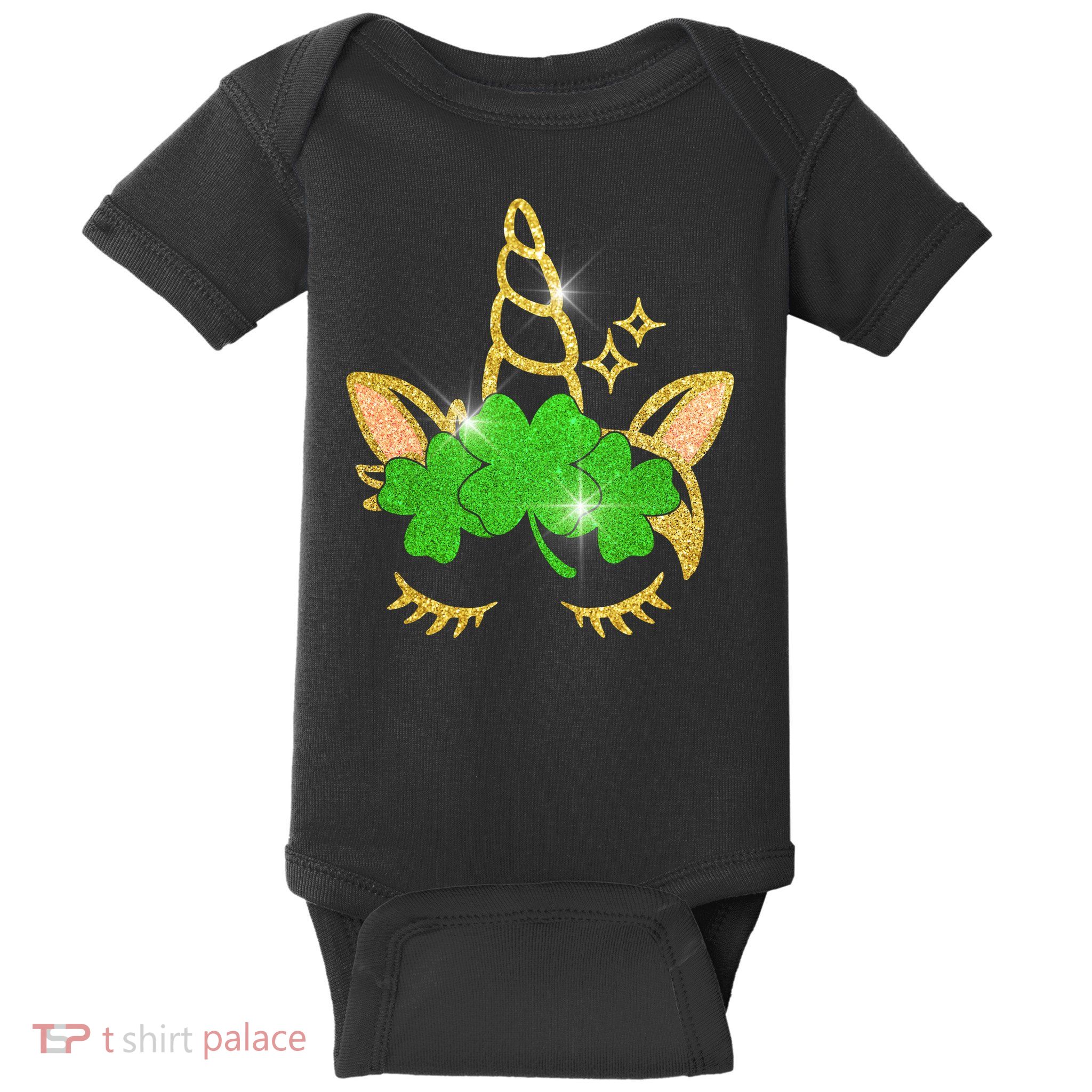 Unicorn Face St. Patrick's Day Baby Bodysuit