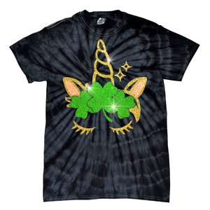 Unicorn Face St. Patrick's Day Tie-Dye T-Shirt