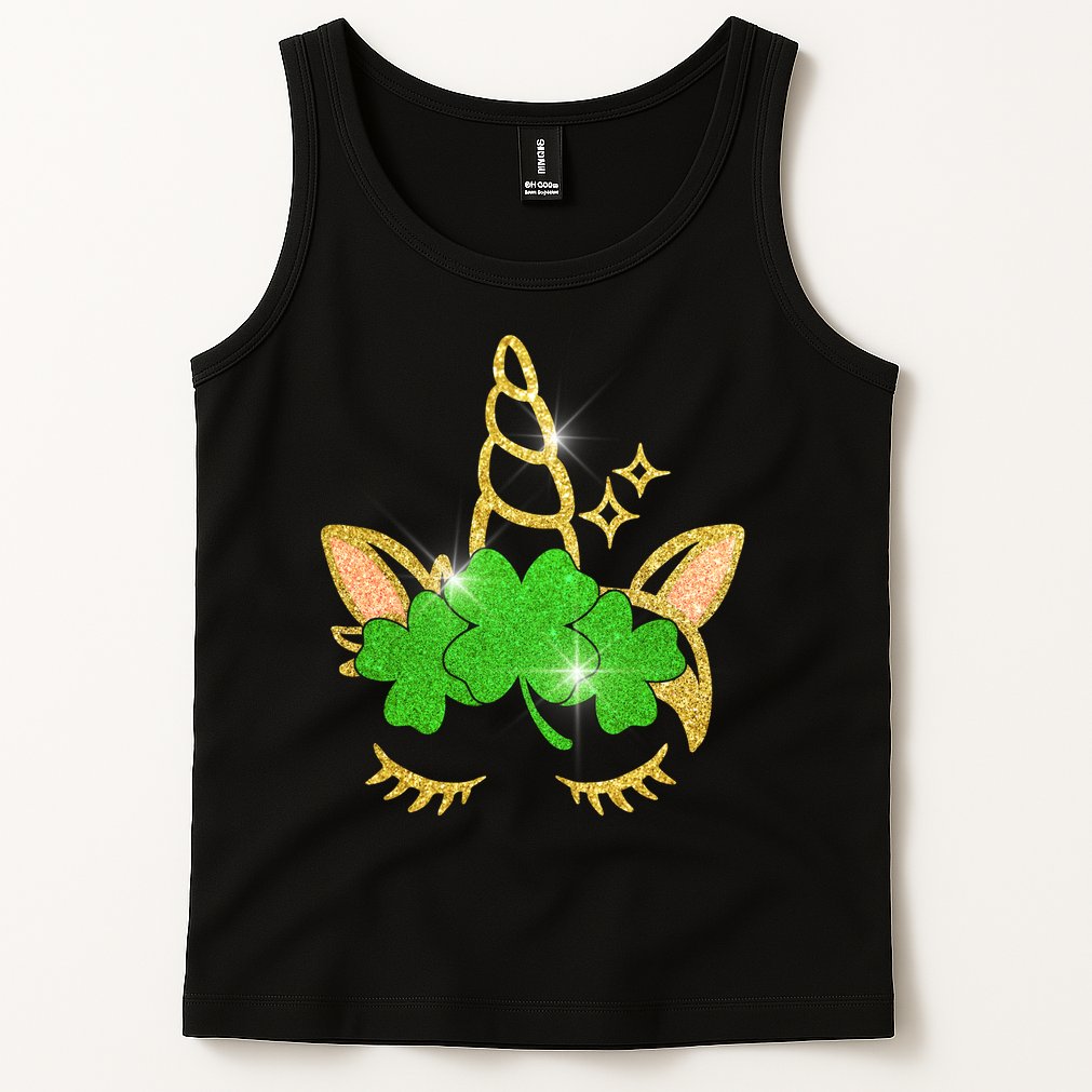 Unicorn Face St. Patrick's Day Tank Top
