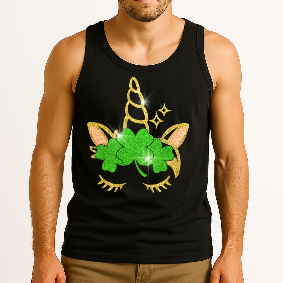 Unicorn Face St. Patrick's Day Tank Top