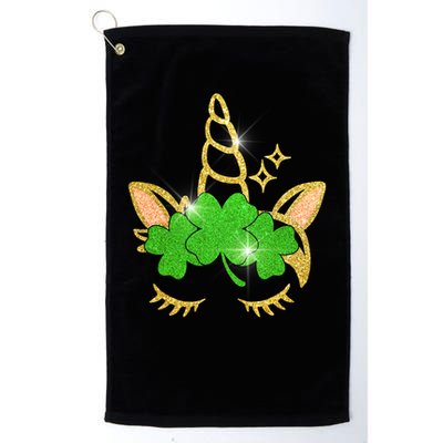 Unicorn Face St. Patrick's Day Golf Towel