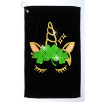 Unicorn Face St. Patrick's Day Golf Towel