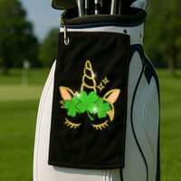 Unicorn Face St. Patrick's Day Golf Towel