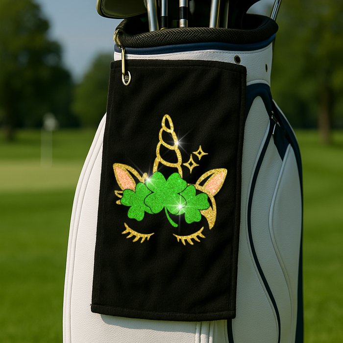 Unicorn Face St. Patrick's Day Golf Towel