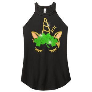 Unicorn Face St. Patrick's Day Women's Perfect Tri Rocker Tank