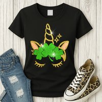 Unicorn Face St. Patrick's Day Womens T-Shirt