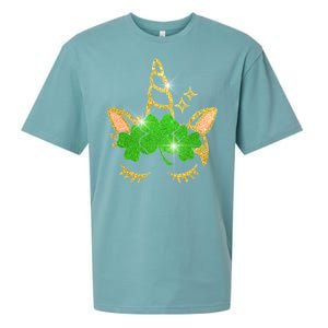 Unicorn Face St. Patrick's Day Sueded Cloud Jersey T-Shirt