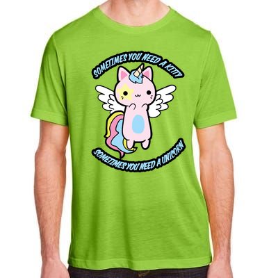 Unicorn Kitty Funny Cute Meme Adult ChromaSoft Performance T-Shirt