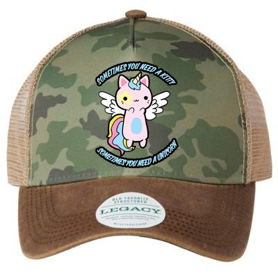 Unicorn Kitty Funny Cute Meme Legacy Tie Dye Trucker Hat