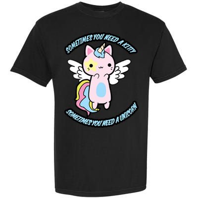 Unicorn Kitty Funny Cute Meme Garment-Dyed Heavyweight T-Shirt