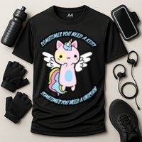 Unicorn Kitty Funny Cute Meme Performance Shirt