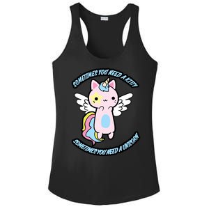 Unicorn Kitty Funny Cute Meme Ladies PosiCharge Competitor Racerback Tank