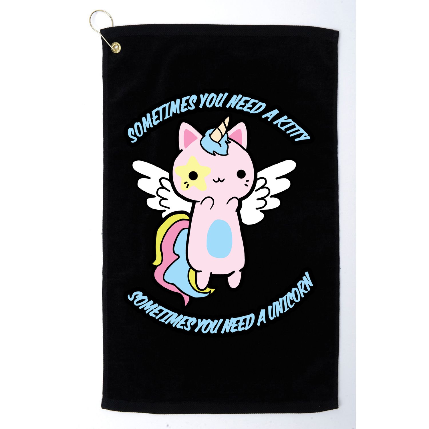 Unicorn Kitty Funny Cute Meme Golf Towel