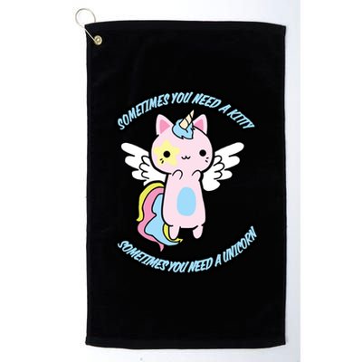 Unicorn Kitty Funny Cute Meme Platinum Collection Golf Towel