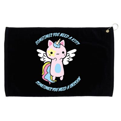 Unicorn Kitty Funny Cute Meme Grommeted Golf Towel