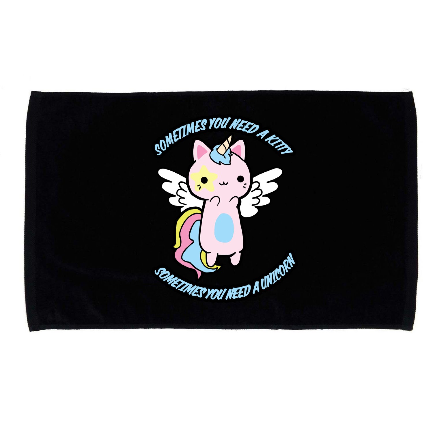 Unicorn Kitty Funny Cute Meme Microfiber Hand Towel