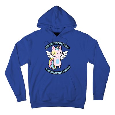 Unicorn Kitty Funny Cute Meme Hoodie