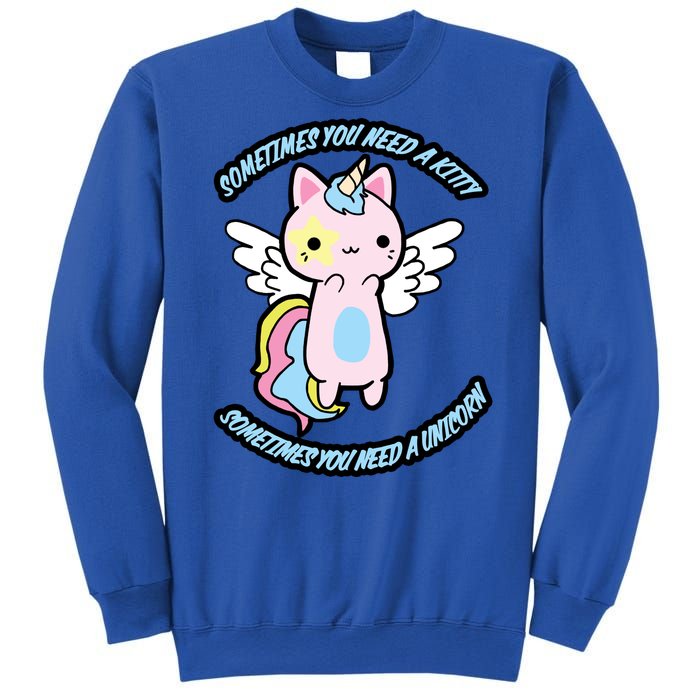 Unicorn Kitty Funny Cute Meme Sweatshirt