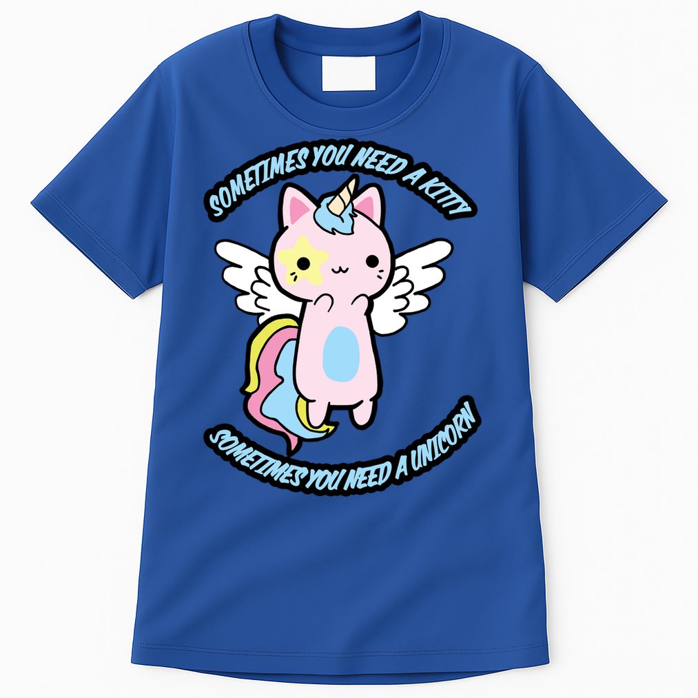 Unicorn Kitty Funny Cute Meme Tall T-Shirt