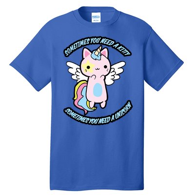 Unicorn Kitty Funny Cute Meme Tall T-Shirt