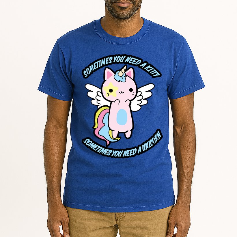 Unicorn Kitty Funny Cute Meme Tall T-Shirt