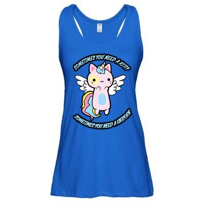 Unicorn Kitty Funny Cute Meme Ladies Essential Flowy Tank