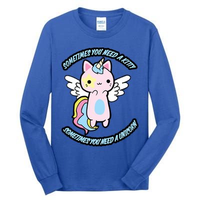Unicorn Kitty Funny Cute Meme Tall Long Sleeve T-Shirt