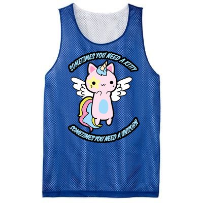 Unicorn Kitty Funny Cute Meme Mesh Reversible Basketball Jersey Tank