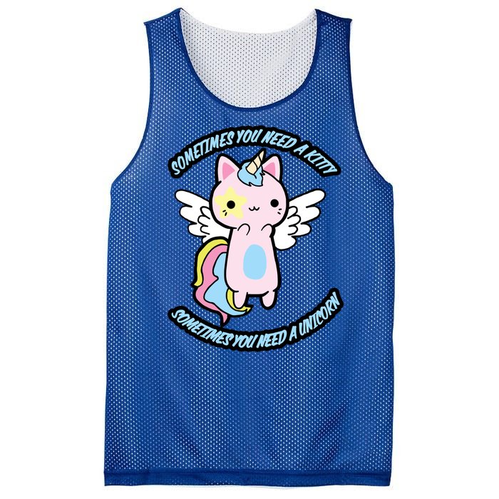 Unicorn Kitty Funny Cute Meme Mesh Reversible Basketball Jersey Tank