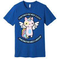 Unicorn Kitty Funny Cute Meme Premium T-Shirt