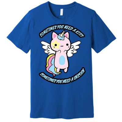 Unicorn Kitty Funny Cute Meme Premium T-Shirt