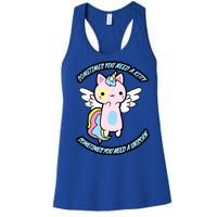 Unicorn Kitty Funny Cute Meme Women's Racerback Tank