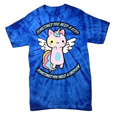 Unicorn Kitty Funny Cute Meme Tie-Dye T-Shirt