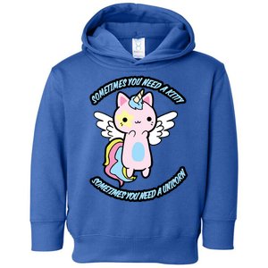 Unicorn Kitty Funny Cute Meme Toddler Hoodie