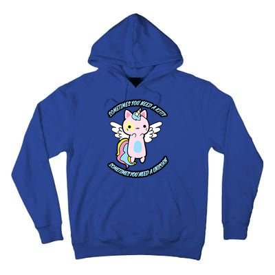 Unicorn Kitty Funny Cute Meme Tall Hoodie