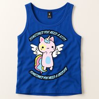 Unicorn Kitty Funny Cute Meme Tank Top