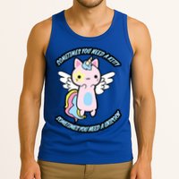 Unicorn Kitty Funny Cute Meme Tank Top