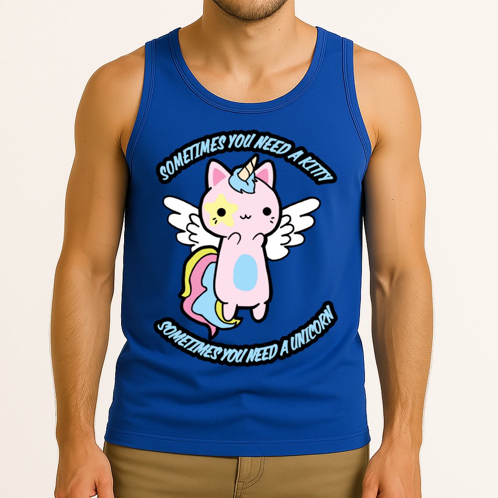 Unicorn Kitty Funny Cute Meme Tank Top
