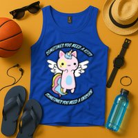 Unicorn Kitty Funny Cute Meme Tank Top