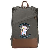 Unicorn Kitty Funny Cute Meme Cotton Canvas Backpack