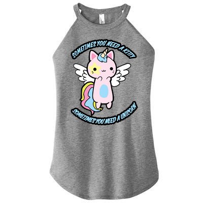 Unicorn Kitty Funny Cute Meme Women's Perfect Tri Rocker Tank