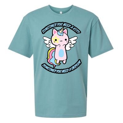 Unicorn Kitty Funny Cute Meme Sueded Cloud Jersey T-Shirt