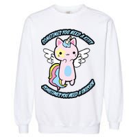 Unicorn Kitty Funny Cute Meme Garment-Dyed Sweatshirt