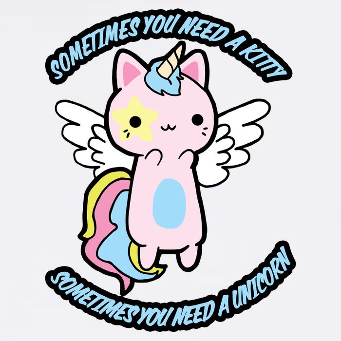 Unicorn Kitty Funny Cute Meme Garment-Dyed Sweatshirt