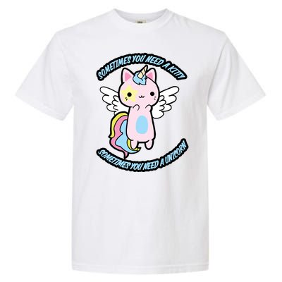 Unicorn Kitty Funny Cute Meme Garment-Dyed Heavyweight T-Shirt