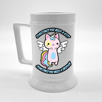 Unicorn Kitty Funny Cute Meme Beer Stein