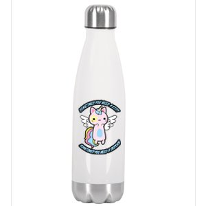 Unicorn Kitty Funny Cute Meme Stainless Steel Insulated Water Bottle