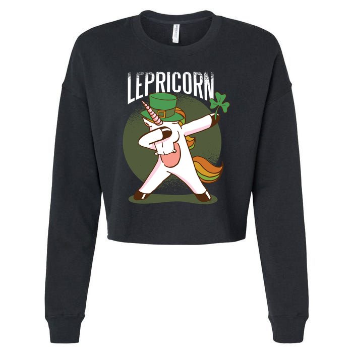 Unicorn Leprechaun Cropped Pullover Crew