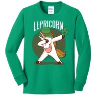 Unicorn Leprechaun Kids Long Sleeve Shirt